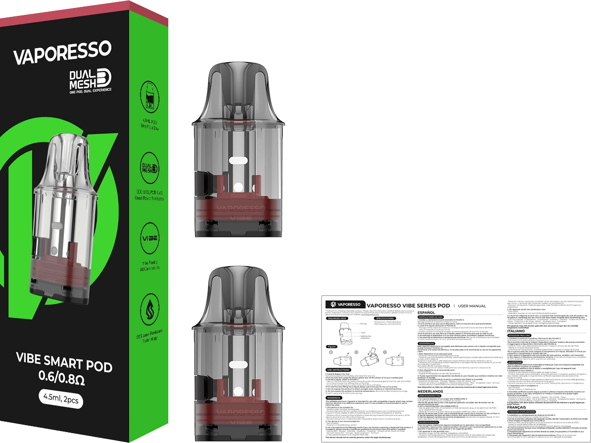 vaporesso, vibe pods, EU version package