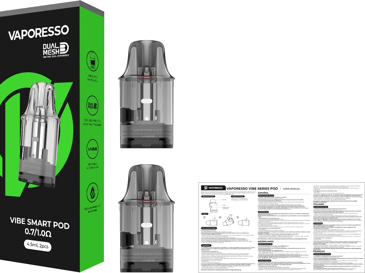 vaporesso, vibe pods, EU version package