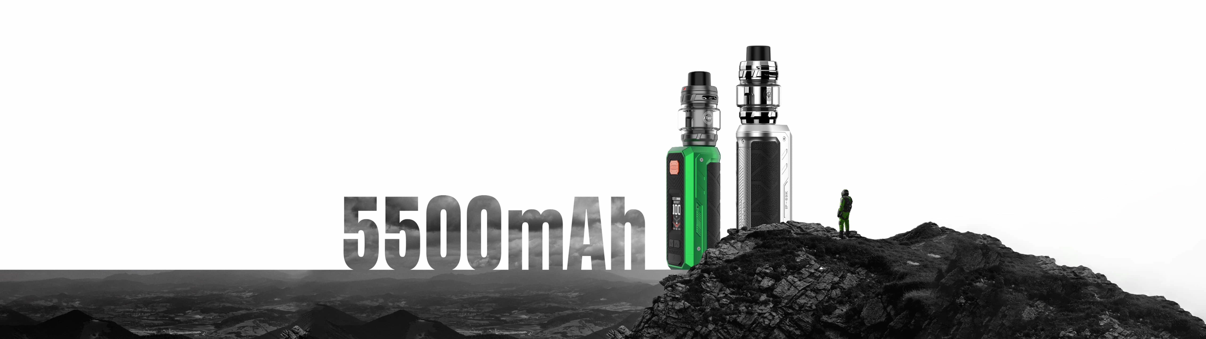 ARMOUR ULTRA features the world first Ultra Mod, designed for professional DTL users up to 100W.With Ultra Endurance, its powerful 5500mAh mega battery provides battery life close to that of two 18650 batteries while keeping a compact built-in design. Certified to IP68, IP69K, and MIL-STD-810H standards, the Ultra Armour ensures excellent protection — waterproof, waterjet-proof, dustproof, and 1.2 m military-grade drop resistance.GTi debuts Dual Mesh technology, combined with widened airflow and Boost Mode, for Ultra Performance.